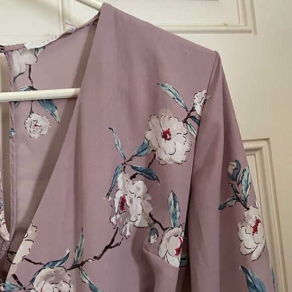 LUSH Mini Wrap Dress Purple Floral Cottagecore XS - Picture 8 of 11